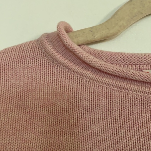 XIRENA / pink purple ombré gradient striped crop roll neck knit sweater small S - Picture 6 of 7